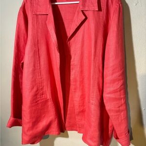 Coldwater Creek Coral Linen Blazer